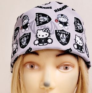 HELLO KITTY RAIDERS GREY MEDICAL NURSING SCRUB CAP